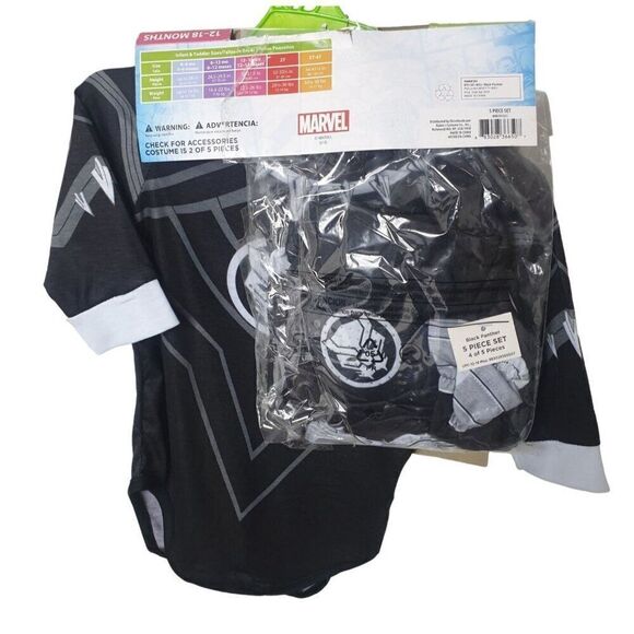 Marvel Black Panther Infant Costume 12-18 Months 5 piece Set NWT - Picture 3 of 6